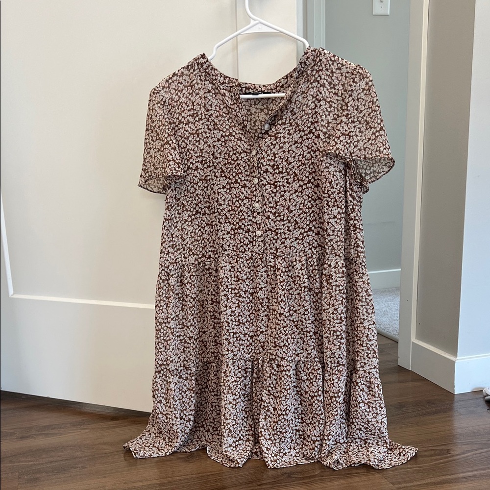 Floral Short Sleeve Babydoll dress